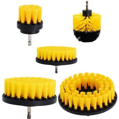 TORMATOR 5-Piece Drill Brush Set, Drill Brush Cleaning Tool Kit, Drill Brush for Bathroom Surfaces, Floors, Bathtub Tiles and Cars (Set of 5 (2" 3.5" 4" solid TORMATOR 5-Piece Drill Brush Set, Drill Brush Cleaning Tool Kit, Drill Brush for Bathroom Surfaces, Floors, Bathtub Tiles and Cars (Set of 5 (2" 3.5" 4" solid