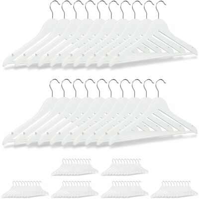 Relaxdays 80 Wooden Clothes Hangers - Heavy-Duty with 360° Hooks Relaxdays 80 Wooden Clothes Hangers - Heavy-Duty with 360° Hooks