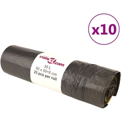 Bin Bags with Drawstrings 250 pcs Black 35 l Vidaxl Bin Bags with Drawstrings 250 pcs Black 35 l Vidaxl
