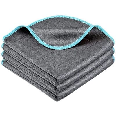 TORMATOR Carbon Microfiber, Streak-Free Absorbent Polishing Towel, Glass Cleaning Cloth for Windows, Glasses, Dishes, Kitchen, Household, Car, Reusable and TORMATOR Carbon Microfiber, Streak-Free Absorbent Polishing Towel, Glass Cleaning Cloth for Windows, Glasses, Dishes, Kitchen, Household, Car, Reusable and