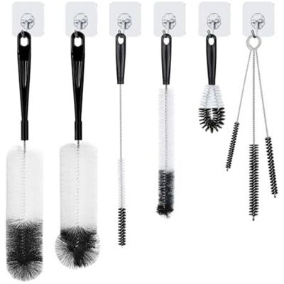 ODIPIE Cleaning Brushes - Bottle Brush, Baby Bottle Brush, Swab, Bottle and Glass Brush with Hanging Hooks ODIPIE Cleaning Brushes - Bottle Brush, Baby Bottle Brush, Swab, Bottle and Glass Brush with Hanging Hooks