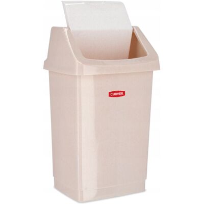 Curver Beige 9L Trash Bin - Plastic, Swing Lid Curver Beige 9L Trash Bin - Plastic, Swing Lid