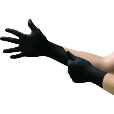 SNQ Disposable Nitrile Gloves, Latex and Powder Free, Multi-Purpose, For Food Contact, Medical and Industrial Protection, Single Use, Black, Size L (100 SNQ Disposable Nitrile Gloves, Latex and Powder Free, Multi-Purpose, For Food Contact, Medical and Industrial Protection, Single Use, Black, Size L (100