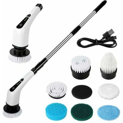 FUHUIDA TRADING Electric Cleaning Brush usb Rechargeable Cleaning Brush Cordless Rotating Scrubber with Telescopic Handle and 7 Interchangeable Brush Heads Rotating FUHUIDA TRADING Electric Cleaning Brush usb Rechargeable Cleaning Brush Cordless Rotating Scrubber with Telescopic Handle and 7 Interchangeable Brush Heads Rotating