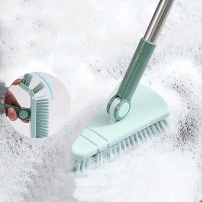 TORMATOR Floor scrubbing brush, shower brush, bathtub and tile cleaning brush, long-handled brush, stiff bristles for cleaning, blue TORMATOR Floor scrubbing brush, shower brush, bathtub and tile cleaning brush, long-handled brush, stiff bristles for cleaning, blue