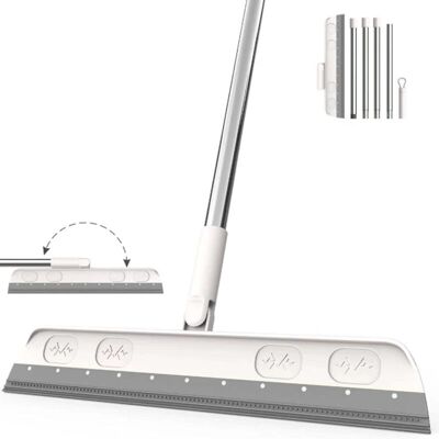 Ikodm - Floor squeegee, 120 cm, shower squeegee, long handle, window squeegee with handle, water squeegee (grey) Ikodm - Floor squeegee, 120 cm, shower squeegee, long handle, window squeegee with handle, water squeegee (grey)