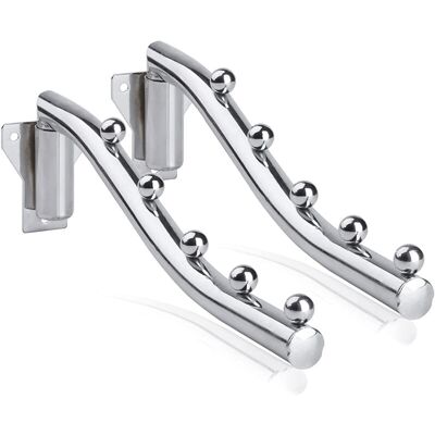 READCLY Foldable Wall Hanger, Foldable Wall Mounted Hanger Door, Space Saving Clothes Hook Stainless Steel Clothes Rack Drying Rack for Organizing Clothes READCLY Foldable Wall Hanger, Foldable Wall Mounted Hanger Door, Space Saving Clothes Hook Stainless Steel Clothes Rack Drying Rack for Organizing Clothes