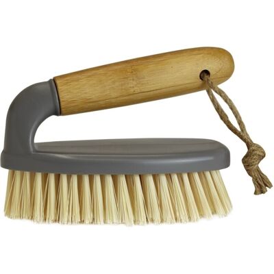 JVL - Bamboo All Purpose Scrubbing Brush with Handle, Natural JVL - Bamboo All Purpose Scrubbing Brush with Handle, Natural