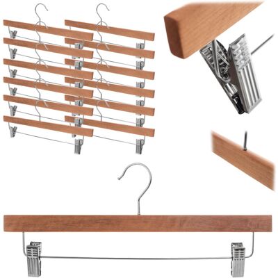 KADAX wooden hangers with clothes clips, 12 pieces KADAX wooden hangers with clothes clips, 12 pieces