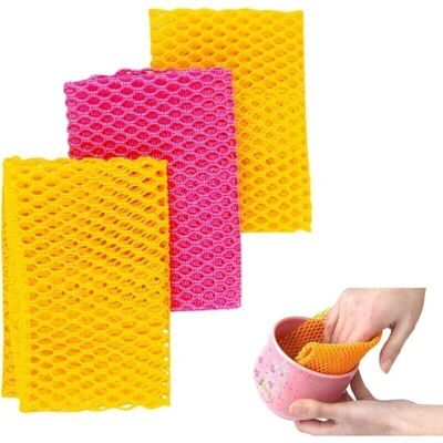 SNQ Laundry Mesh/Dish Sponge – Odorless/Quick-Drying – No More Musty-Smelling Sponges – Perfect Scrubber for Washing Dishes – 27.9 x 27.9 cm – 4 Pieces SNQ Laundry Mesh/Dish Sponge – Odorless/Quick-Drying – No More Musty-Smelling Sponges – Perfect Scrubber for Washing Dishes – 27.9 x 27.9 cm – 4 Pieces