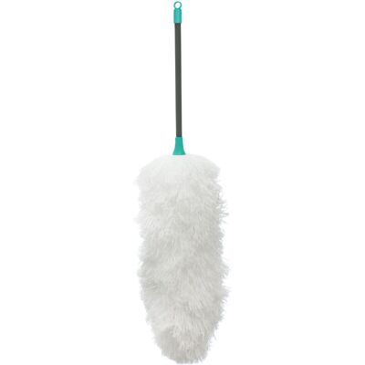 Jvl - Lightweight Flexible Microfibre Duster With Pole, Turquoise/grey Jvl - Lightweight Flexible Microfibre Duster With Pole, Turquoise/grey