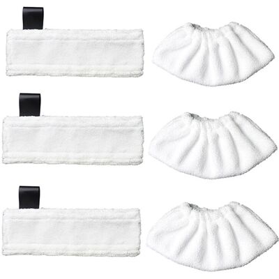 Aougo - Set of 6 microfiber replacement cloths for Kärcher EasyFix sc 2, sc 3, sc 4, sc 5 steam cleaner (3 for floor brush + 3 for manual nozzle) Aougo - Set of 6 microfiber replacement cloths for Kärcher EasyFix sc 2, sc 3, sc 4, sc 5 steam cleaner (3 for floor brush + 3 for manual nozzle)