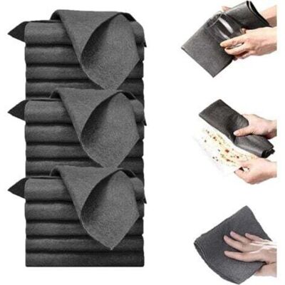 TEHTUY Magic Cleaning Cloth, Thickened Magic Cleaning Cloth, Reusable Cleaning Cloths for Cleaning Windows, Kitchens, Glass, Cars (7.9 x 11.8 inches, Black TEHTUY Magic Cleaning Cloth, Thickened Magic Cleaning Cloth, Reusable Cleaning Cloths for Cleaning Windows, Kitchens, Glass, Cars (7.9 x 11.8 inches, Black