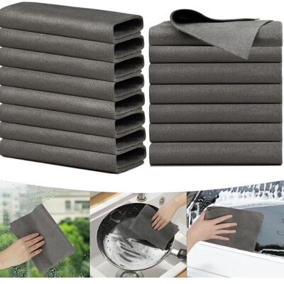 TEHTUY Magic Cloth, 10 Pieces Magic Cleaning Cloths, Streak-Free Glass Cloths, 30 x 40 cm, Cleaning Cloths for Car Mirrors, Kitchen Windows, Bathroom TEHTUY Magic Cloth, 10 Pieces Magic Cleaning Cloths, Streak-Free Glass Cloths, 30 x 40 cm, Cleaning Cloths for Car Mirrors, Kitchen Windows, Bathroom