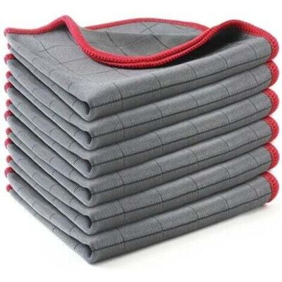 TEHTUY Magic Microfiber Carbon Cloth, 6x Streak-Free Polishing Towel, Glass Cleaning Cloth for Windows, Glasses, Dishes, Kitchen, Household, Car, Reusable TEHTUY Magic Microfiber Carbon Cloth, 6x Streak-Free Polishing Towel, Glass Cleaning Cloth for Windows, Glasses, Dishes, Kitchen, Household, Car, Reusable