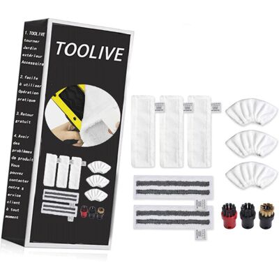 TOOLIVE Microfiber Cloth Pads Set Accessories for Karcher Steam Cleaner Easyfix SC2 SC3 SC4 SC5, 3 Microfibre Cloth+2 Abrasive Cloths+3 Hand Nozzle TOOLIVE Microfiber Cloth Pads Set Accessories for Karcher Steam Cleaner Easyfix SC2 SC3 SC4 SC5, 3 Microfibre Cloth+2 Abrasive Cloths+3 Hand Nozzle