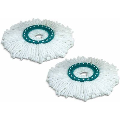 TORMATOR Pack of 2 replacement Clean Twist Disc Mop heads, ideal for tiled and stone floors, water and dirt absorbent microfiber, replacement fringes, easy to TORMATOR Pack of 2 replacement Clean Twist Disc Mop heads, ideal for tiled and stone floors, water and dirt absorbent microfiber, replacement fringes, easy to