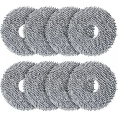 Pack of 8 replacement cleaning cloths for robot vacuum cleaners and rotary mops Pack of 8 replacement cleaning cloths for robot vacuum cleaners and rotary mops