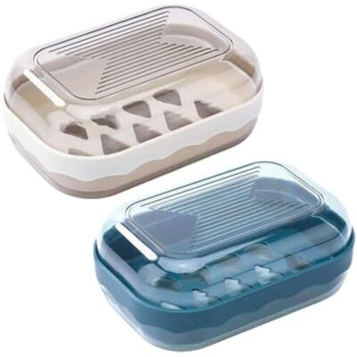 WQZW Set Of 2 Travel Soap Boxes Made Of Foam, Waterproof, With Soap Dish With Drain, Easy To Clean, Soap Dish With Lid, Soap Box With Bubble Wrap WQZW Set Of 2 Travel Soap Boxes Made Of Foam, Waterproof, With Soap Dish With Drain, Easy To Clean, Soap Dish With Lid, Soap Box With Bubble Wrap