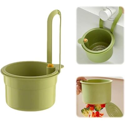 OEM Hanging Colander – Multifunctional, Self-cleaning Colander With Quick Drain And Waste/vegetable Strainer – Green OEM Hanging Colander – Multifunctional, Self-cleaning Colander With Quick Drain And Waste/vegetable Strainer – Green