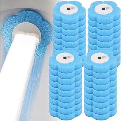 Jssevn - Pack Of 36 Disposable Replacement Heads For Toilet Brushes, Blue Sponge, Refill Head With Cleaning Product, Toilet Brush (36 Pieces, Blue) Jssevn - Pack Of 36 Disposable Replacement Heads For Toilet Brushes, Blue Sponge, Refill Head With Cleaning Product, Toilet Brush (36 Pieces, Blue)