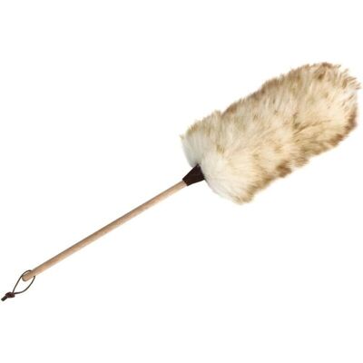XVX Natural Lambskin Duster With Wooden Handle For Delicate Cleaning Of Furniture And Screens XVX Natural Lambskin Duster With Wooden Handle For Delicate Cleaning Of Furniture And Screens