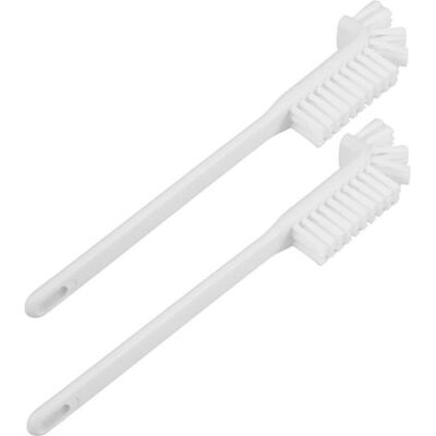 JSSEVN Set Of 2 Multipurpose Cleaning Brushes For Food Processors, Flexible White Brush With Angled Head, Cleaner For Juicers And Machines JSSEVN Set Of 2 Multipurpose Cleaning Brushes For Food Processors, Flexible White Brush With Angled Head, Cleaner For Juicers And Machines