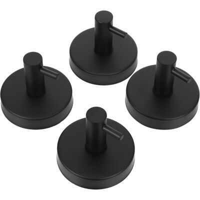 PUNNYB Suction Cup Towel Hooks 4 Pieces Black Stainless Steel No PUNNYB Suction Cup Towel Hooks 4 Pieces Black Stainless Steel No