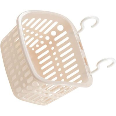 PUNNYB Shower Caddy Hanging Laundry Basket 2 Hooks Plastic Drain PUNNYB Shower Caddy Hanging Laundry Basket 2 Hooks Plastic Drain
