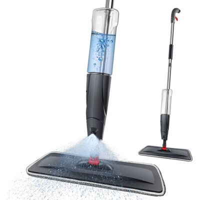 DAYPLUS Gray Spray Mop With 700ml Reservoir - 1 Microfiber Cloth Included - Home Kitchen Bathroom Cleaning DAYPLUS Gray Spray Mop With 700ml Reservoir - 1 Microfiber Cloth Included - Home Kitchen Bathroom Cleaning
