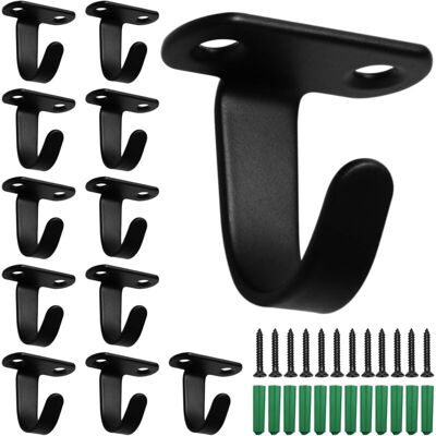 SEVENGIRL Sunature 12 Pieces Black Stainless Steel Ceiling Hooks, Towel Hooks, Ceiling Hanging Hooks For Bathroom And Kitchen Towels SEVENGIRL Sunature 12 Pieces Black Stainless Steel Ceiling Hooks, Towel Hooks, Ceiling Hanging Hooks For Bathroom And Kitchen Towels