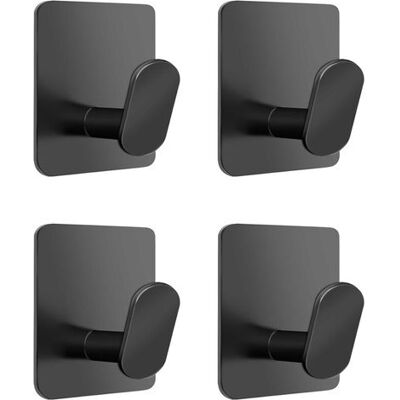 OEM 4 Pieces Adhesive Wall Hooks Coat Rack Adhesive Towel Rack Bathroom Kitchen Towel Hanger Adhesive Towel Hook No Drilling Stainless Steel, Black OEM 4 Pieces Adhesive Wall Hooks Coat Rack Adhesive Towel Rack Bathroom Kitchen Towel Hanger Adhesive Towel Hook No Drilling Stainless Steel, Black