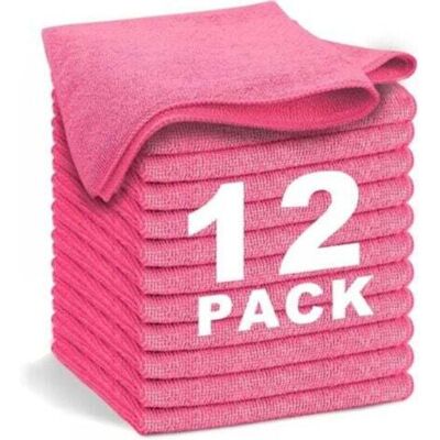 SNQ Red Microfiber Cloths (30 x 30 cm), 12 Pieces – Soft, Absorbent, Reusable and Lint-Free – Ideal for Home and Car Cleaning SNQ Red Microfiber Cloths (30 x 30 cm), 12 Pieces – Soft, Absorbent, Reusable and Lint-Free – Ideal for Home and Car Cleaning
