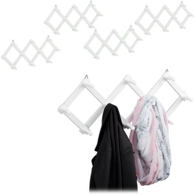 Relaxdays Wooden Wall Hanger Set - 5 Extensible Hooks - Modern Design Relaxdays Wooden Wall Hanger Set - 5 Extensible Hooks - Modern Design