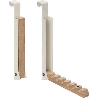 RELAXDAYS - Folding Door Hanger, 6 Hooks, Metal & Wood, Beige - Clothes Hanger RELAXDAYS - Folding Door Hanger, 6 Hooks, Metal & Wood, Beige - Clothes Hanger