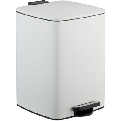 Relaxdays - Kitchen Pedal Bin, 20 Litres, Removable Inner Bucket, with Rubbish Bag Liners, Waste Disposal, Iron, White Relaxdays - Kitchen Pedal Bin, 20 Litres, Removable Inner Bucket, with Rubbish Bag Liners, Waste Disposal, Iron, White