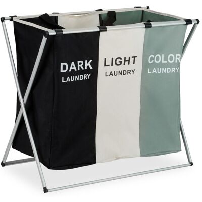 RELAXDAYS Laundry Basket - Foldable, 3 Compartments, 105L RELAXDAYS Laundry Basket - Foldable, 3 Compartments, 105L