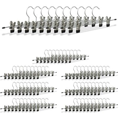 Relaxdays - Adjustable Pants Hangers Set - Black & Silver - 80 pcs Relaxdays - Adjustable Pants Hangers Set - Black & Silver - 80 pcs
