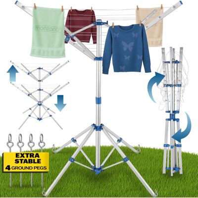 NO BRAND Monzana 16m Freestanding 4 Arm Indoor Outdoor Garden Airer Portable Rotary Washing Line Foldable NO BRAND Monzana 16m Freestanding 4 Arm Indoor Outdoor Garden Airer Portable Rotary Washing Line Foldable