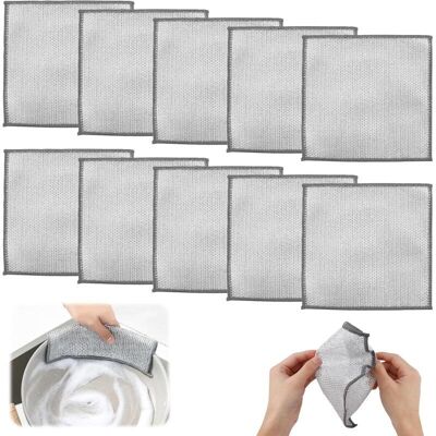 TEHTUY Set of 10 reusable double-layer cleaning cloths - Scratch-resistant - 20 x 20 cm - For dishes, sink, countertop, kitchen TEHTUY Set of 10 reusable double-layer cleaning cloths - Scratch-resistant - 20 x 20 cm - For dishes, sink, countertop, kitchen