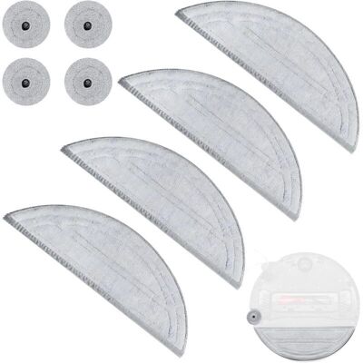SNQ Set of 4 replacement mop pads for Roborock Saros 10 robot, reusable replacement accessories (4 wipes and 4 edge mops) SNQ Set of 4 replacement mop pads for Roborock Saros 10 robot, reusable replacement accessories (4 wipes and 4 edge mops)