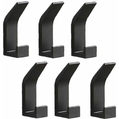 ODIPIE Set of 6 wall coat hooks, towel holder, door hook, no drilling, aluminum coat hooks, self-adhesive wall coat rack, black ODIPIE Set of 6 wall coat hooks, towel holder, door hook, no drilling, aluminum coat hooks, self-adhesive wall coat rack, black
