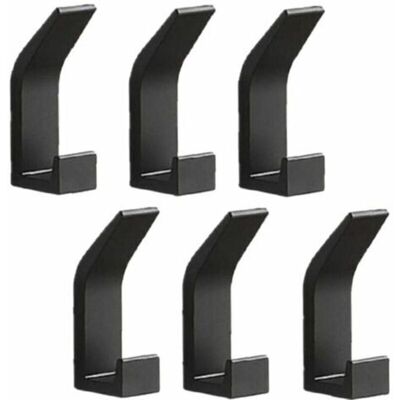 TEHTUY Set of 6 wall hooks, towel rack, door hook, no drilling required, aluminum hooks, self-adhesive wall-mounted coat rack, black TEHTUY Set of 6 wall hooks, towel rack, door hook, no drilling required, aluminum hooks, self-adhesive wall-mounted coat rack, black