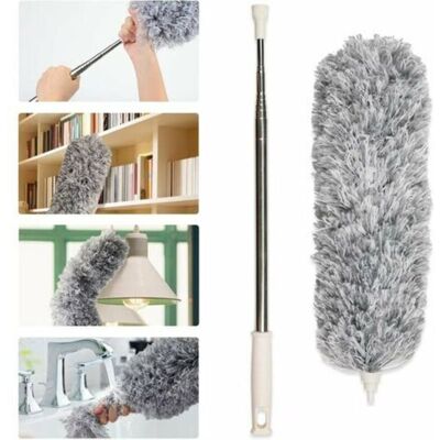 GOTRAYS Telescopic Feather Duster with Stainless Steel Extension, Flexible Anti-Static and Washable Feather Duster Perfect for Removing Dust in Your Home or GOTRAYS Telescopic Feather Duster with Stainless Steel Extension, Flexible Anti-Static and Washable Feather Duster Perfect for Removing Dust in Your Home or