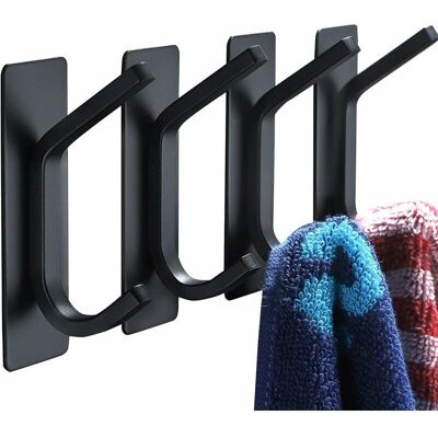 Dewdat - Towel Hooks/Adhesive Hooks 4-Packs Stainless Steel Brushed Gold Wall Hooks for Hanging Coat, Hat,Towel Robe Hook Black Dewdat - Towel Hooks/Adhesive Hooks 4-Packs Stainless Steel Brushed Gold Wall Hooks for Hanging Coat, Hat,Towel Robe Hook Black