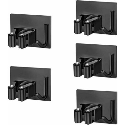 Mumu - Wall broom holder, Lre Co. 5 pieces self-adhesive wall broom holder with position and hook, wall broom holder, wall broom holder without Mumu - Wall broom holder, Lre Co. 5 pieces self-adhesive wall broom holder with position and hook, wall broom holder, wall broom holder without