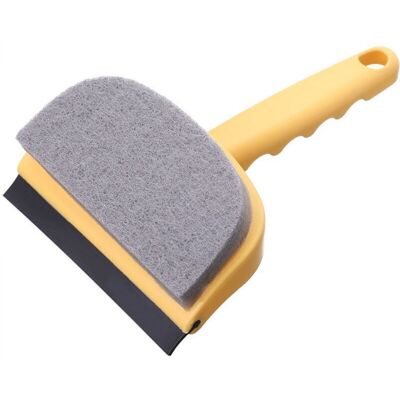 Yellow sponge, 11.519 cm, double-sided brush head, glass mirror cleaning brush, window squeegee. Yellow sponge, 11.519 cm, double-sided brush head, glass mirror cleaning brush, window squeegee.
