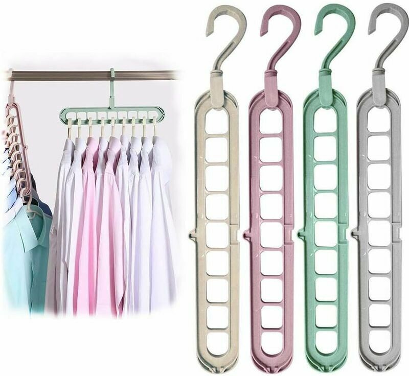 ERHOPE 12 pcs Magic Clothes Hanger,Premium Quality Foldable Clothes Hanger,Multi-Function Space Saving Hangers,for Storing and Drying Clothes
