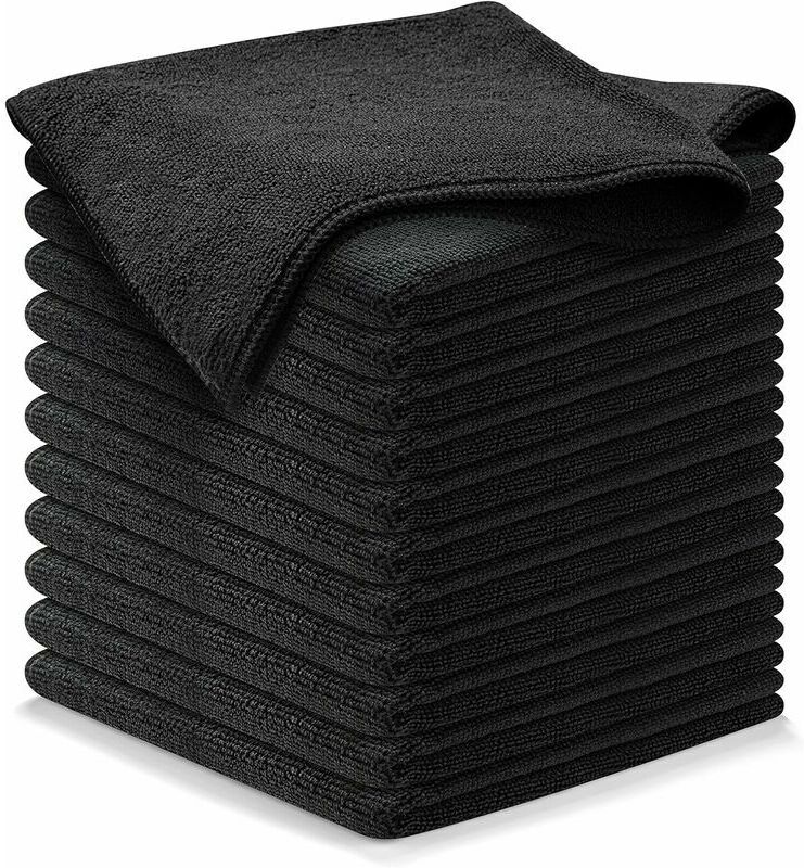 Dewdat - Microfiber Cleaning Towel - 12 Piece (16 x 16) Heavy Duty - 1200 Washes Super Absorbent Car Towels Traps Dirt & Liquids For a Streak Free,