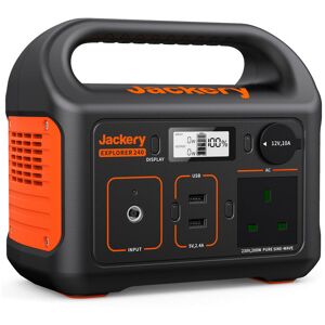 Jackery - Portable Power Station Explorer 240, 230V/200W Pure Sine Wave ac Outlet, 240Wh Backup Lithium Battery for Outdoors Picnic Fishing Travel